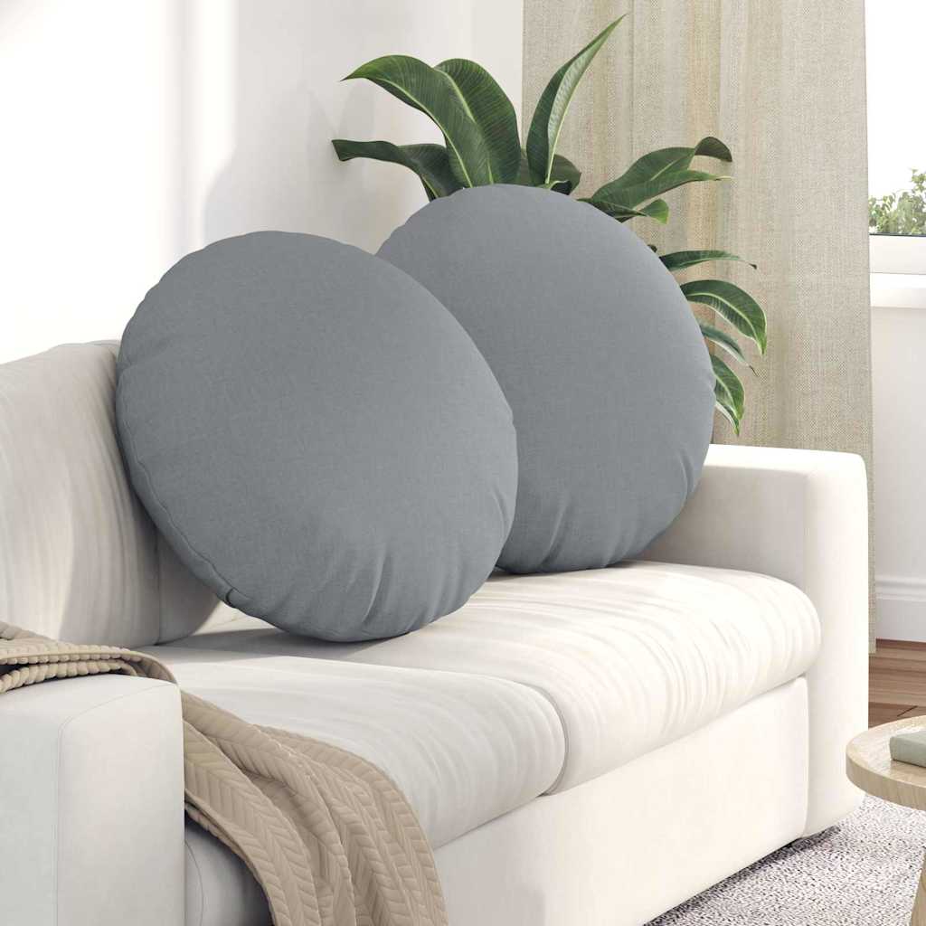 Coussins de sol 2 pièces gris clair Ø80 x 29 cm Tissu