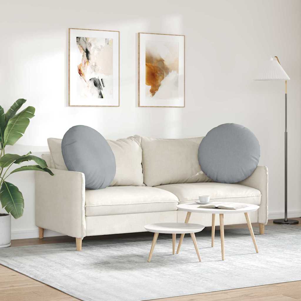 Coussins de sol 2 pièces gris clair Ø80 x 29 cm Tissu
