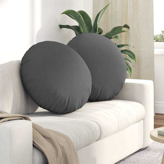 Coussins de sol 2 pcs Gris foncé Ø80 x 29 cm Tissu