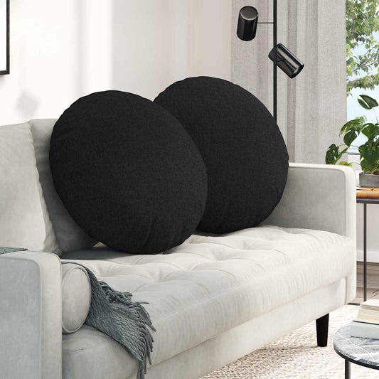 Sitzkissen 2 pcs Schwarz Ø80 x 29 cm Stoff