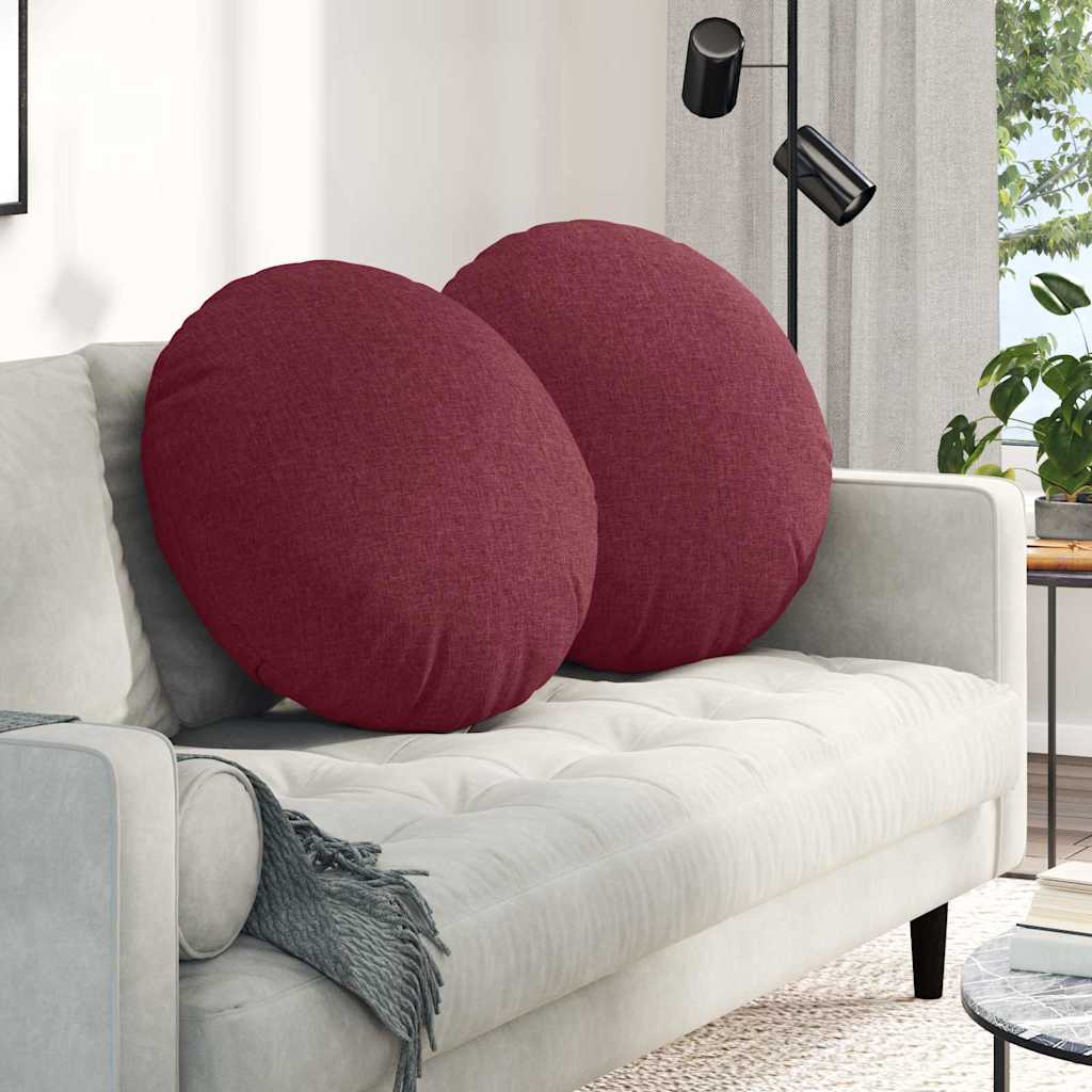 Seat Cushion 2 pcs Wine Red Ø80 x 29 cm Fabric