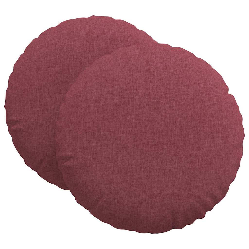 Seat Cushion 2 pcs Wine Red Ø80 x 29 cm Fabric
