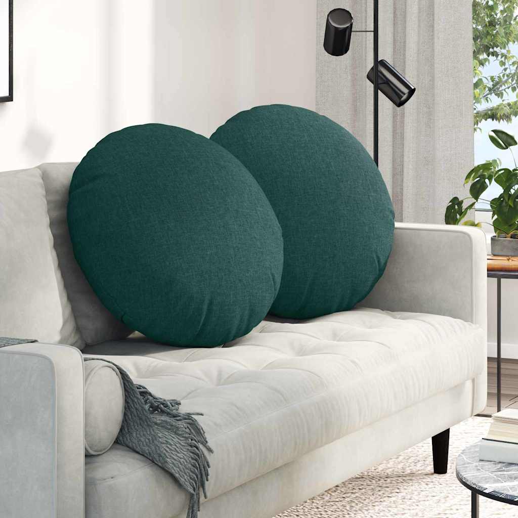 Floor Cushions 2 pcs Dark Green Ø80 x 29 cm Fabric