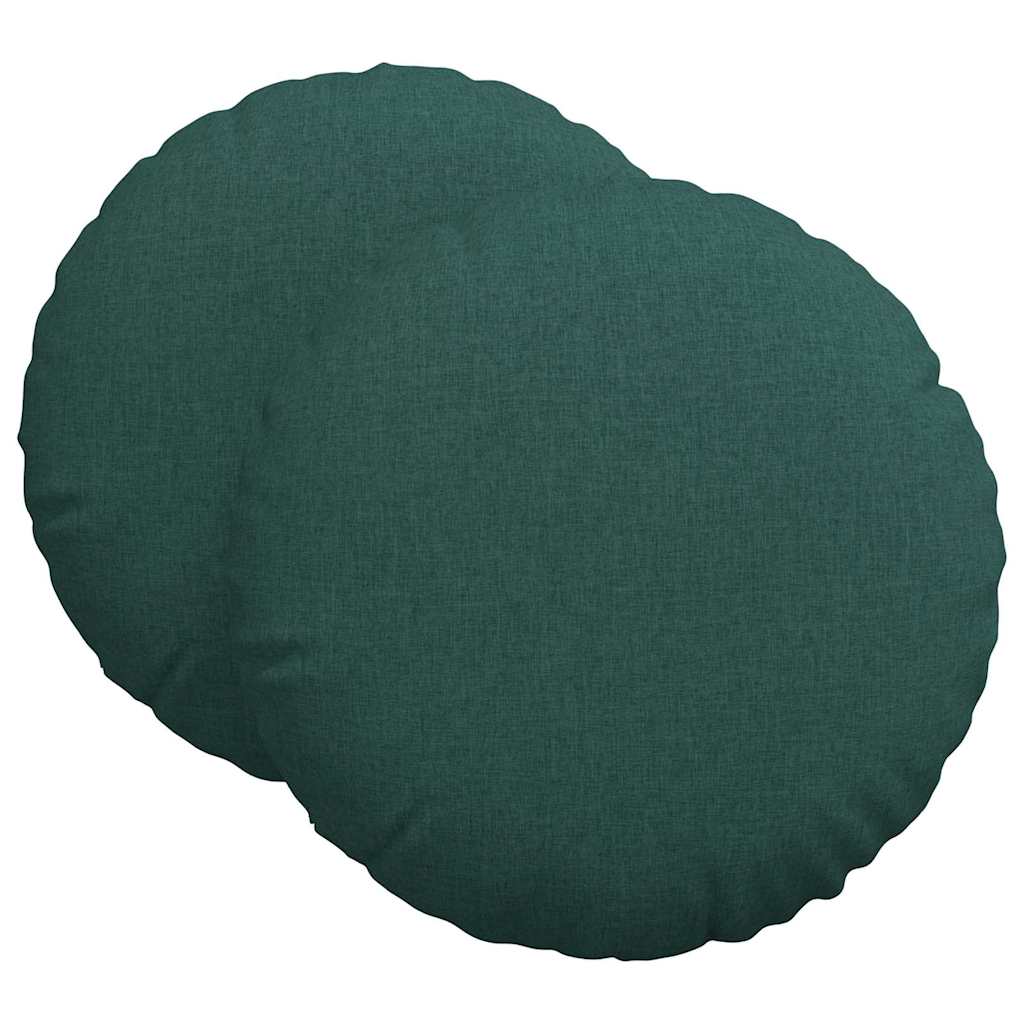 Floor Cushions 2 pcs Dark Green Ø80 x 29 cm Fabric