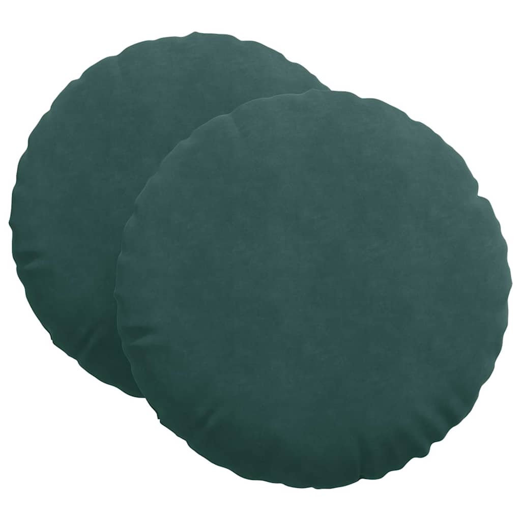 Seat cushion 2 pcs Dark green Ø 80 x 29 cm Velvet