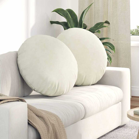 Sitzkissen 2 pcs Creme Ø 80 x 29 cm Samt