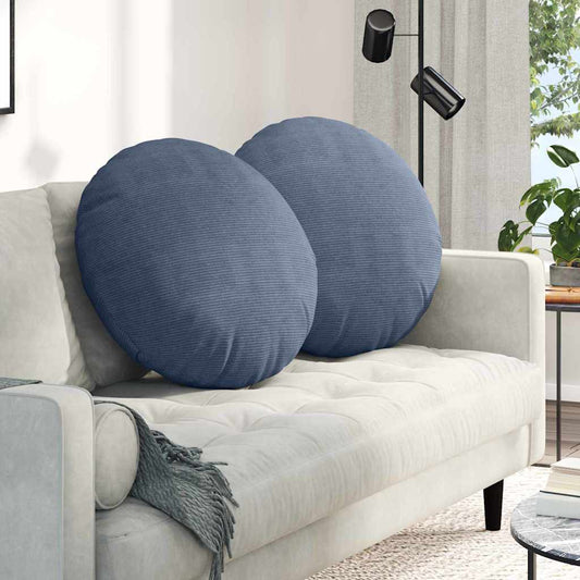 Sitzkissen 2 pcs Blau Ø 80 cm Cordstoff