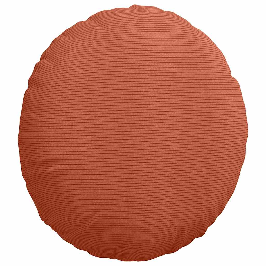 Seat Cushions 2 pcs Red-Orange Ø 80 cm Corduroy