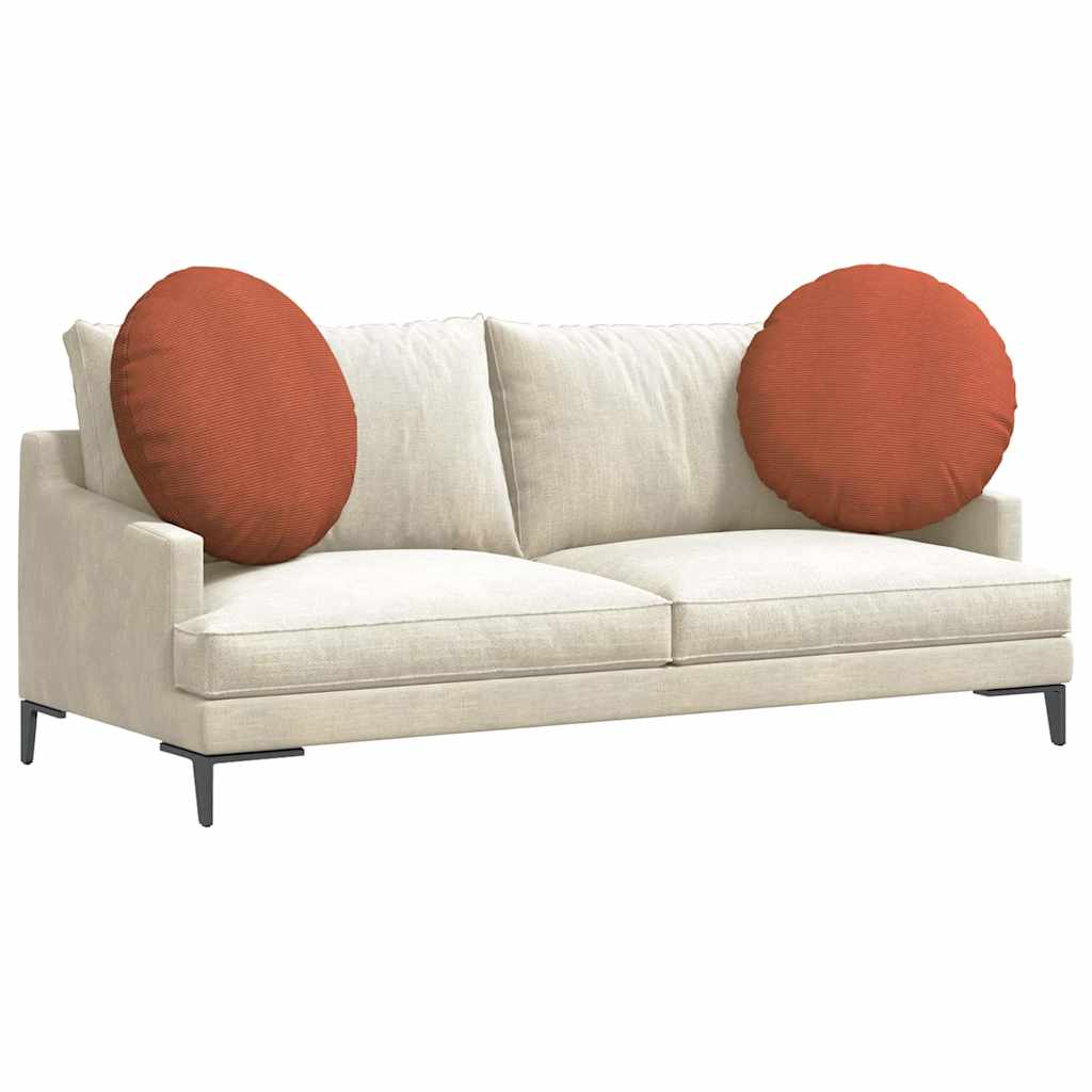 Seat Cushions 2 pcs Red-Orange Ø 80 cm Corduroy