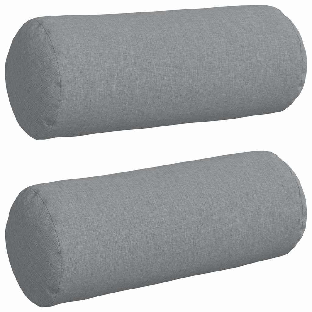 Traversins 2 pièces Gris clair Ø 15 x 40 cm Tissu
