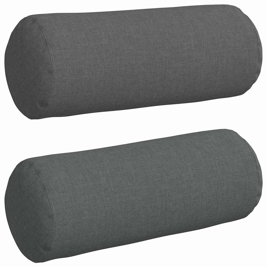 Traversins 2 pièces Gris foncé Ø 15 x 40 cm Tissu