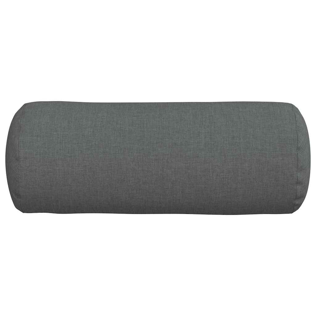 Traversins 2 pièces Gris foncé Ø 15 x 40 cm Tissu