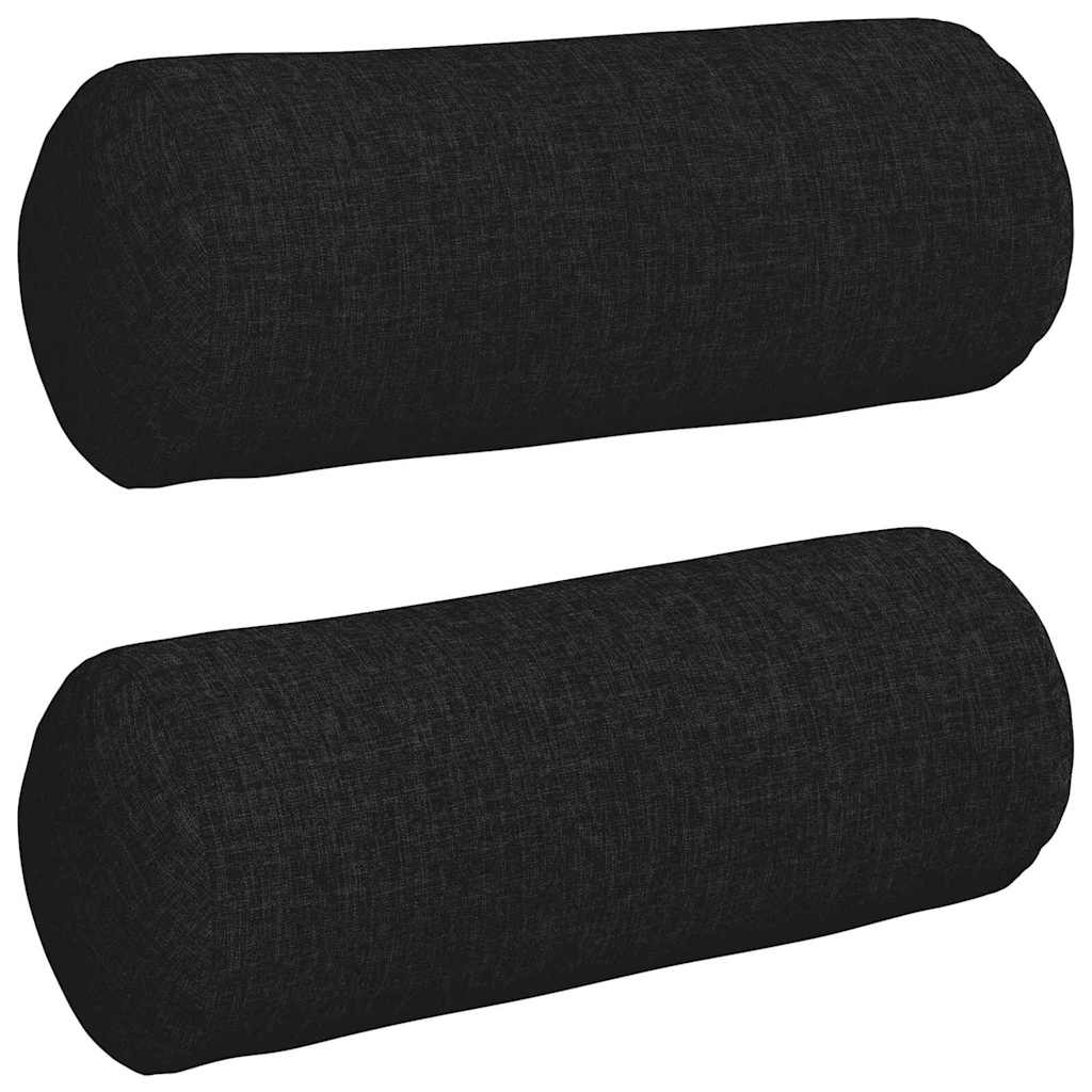 Traversin 2 pièces Noir Ø 15 x 40 cm Tissu