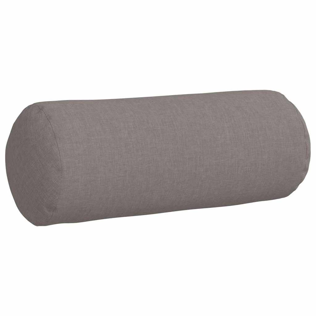 Bolster Cushions 2 Pieces Taupe Ø 15 x 40 cm Fabric