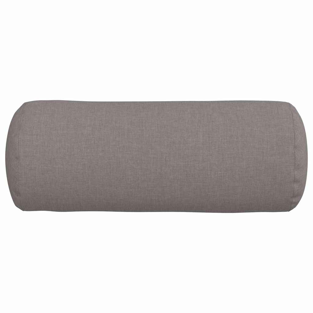 Bolster Cushions 2 Pieces Taupe Ø 15 x 40 cm Fabric
