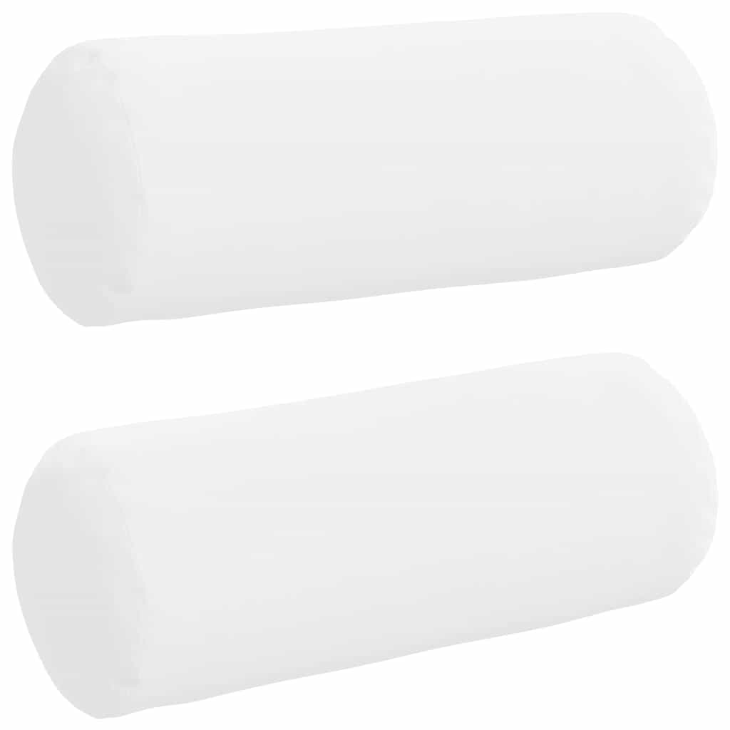 Bolster Pillows 2 Pieces White Ø 15 x 40 cm Fabric