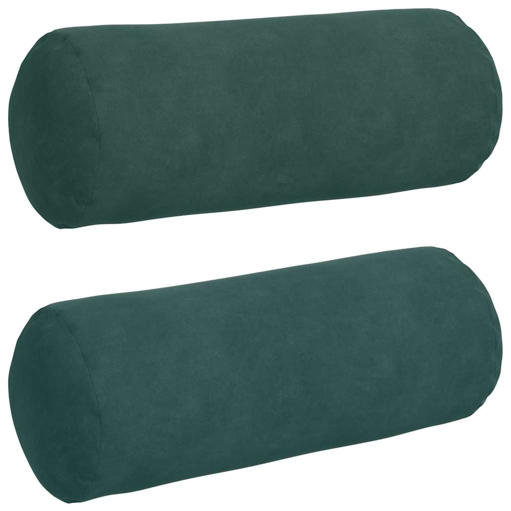 Bolster Cushions 2 Pieces Dark Green Ø 15 x 40 cm Corduroy Fabric