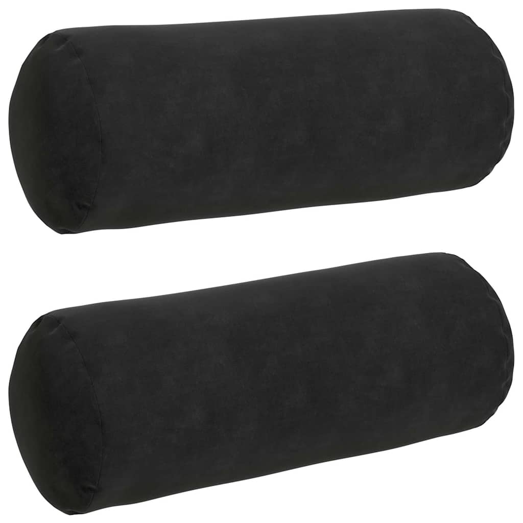 Bolsterkissen 2 Stück Schwarz Ø 15 x 40 cm Cordstoff