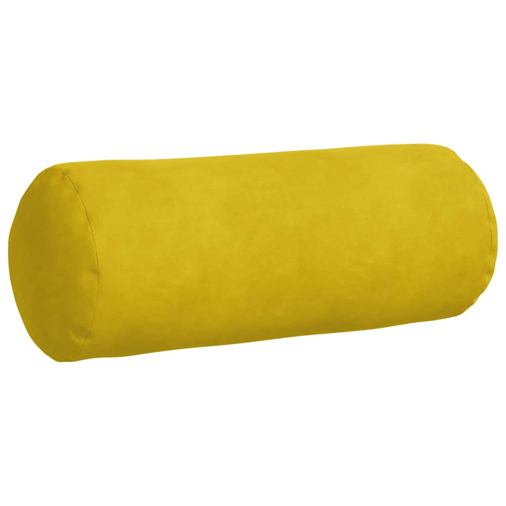 Bolster Cushions 2 Pieces Yellow Ø 15 x 40 cm Corduroy Fabric