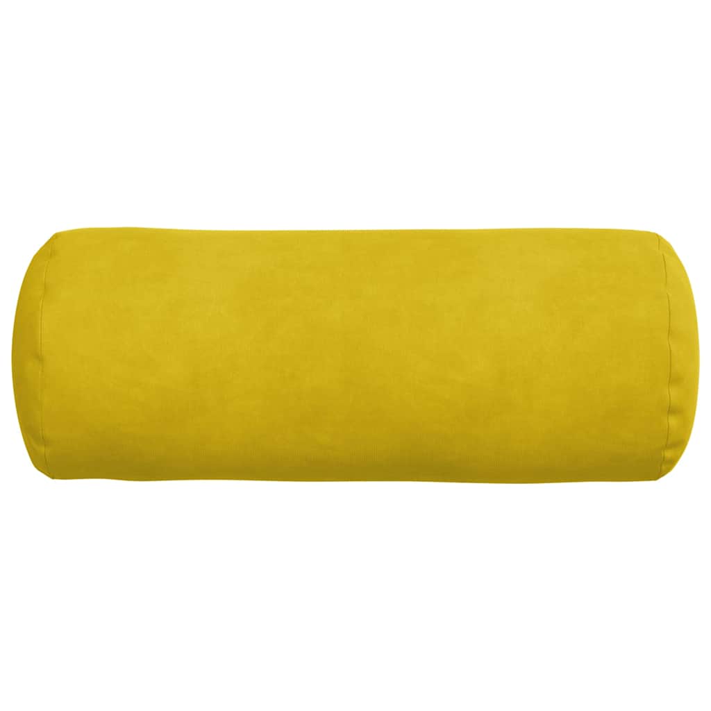 Bolster Cushions 2 Pieces Yellow Ø 15 x 40 cm Corduroy Fabric