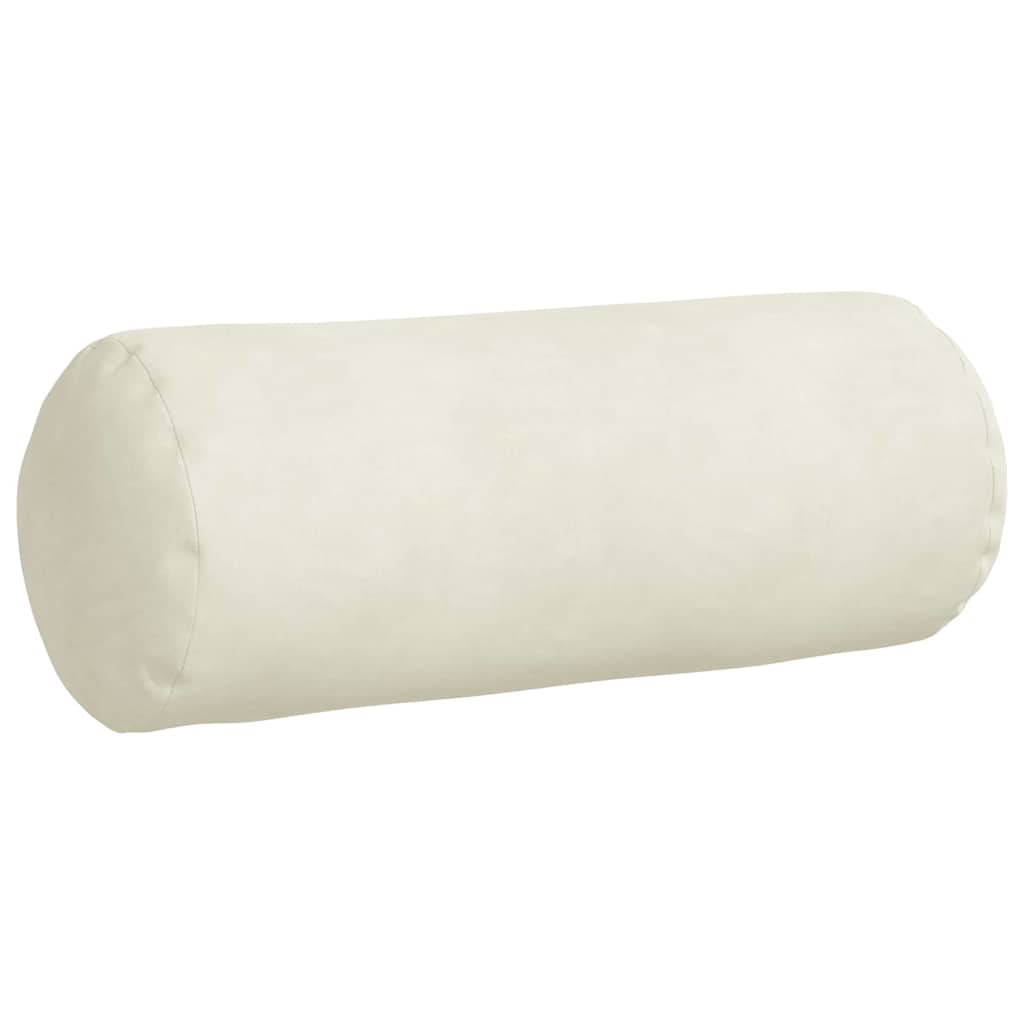 Bolster Cushions 2 Pack Cream Ø 15 x 40 cm Cord Fabric