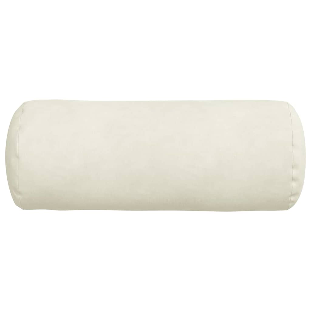 Bolster Cushions 2 Pack Cream Ø 15 x 40 cm Cord Fabric