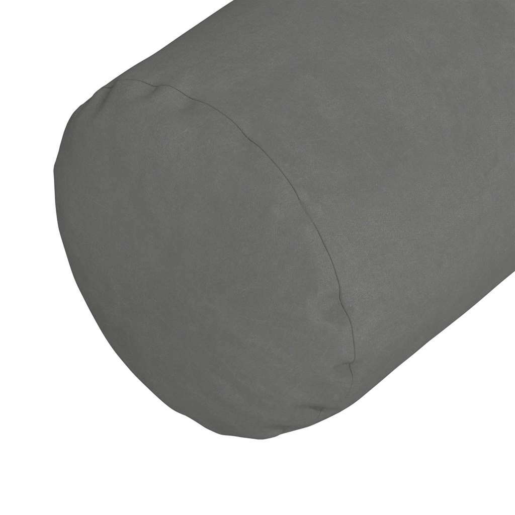 Bolster Pillows 2 Pieces Dark Gray Ø 15 x 40 cm Microfiber Fabric