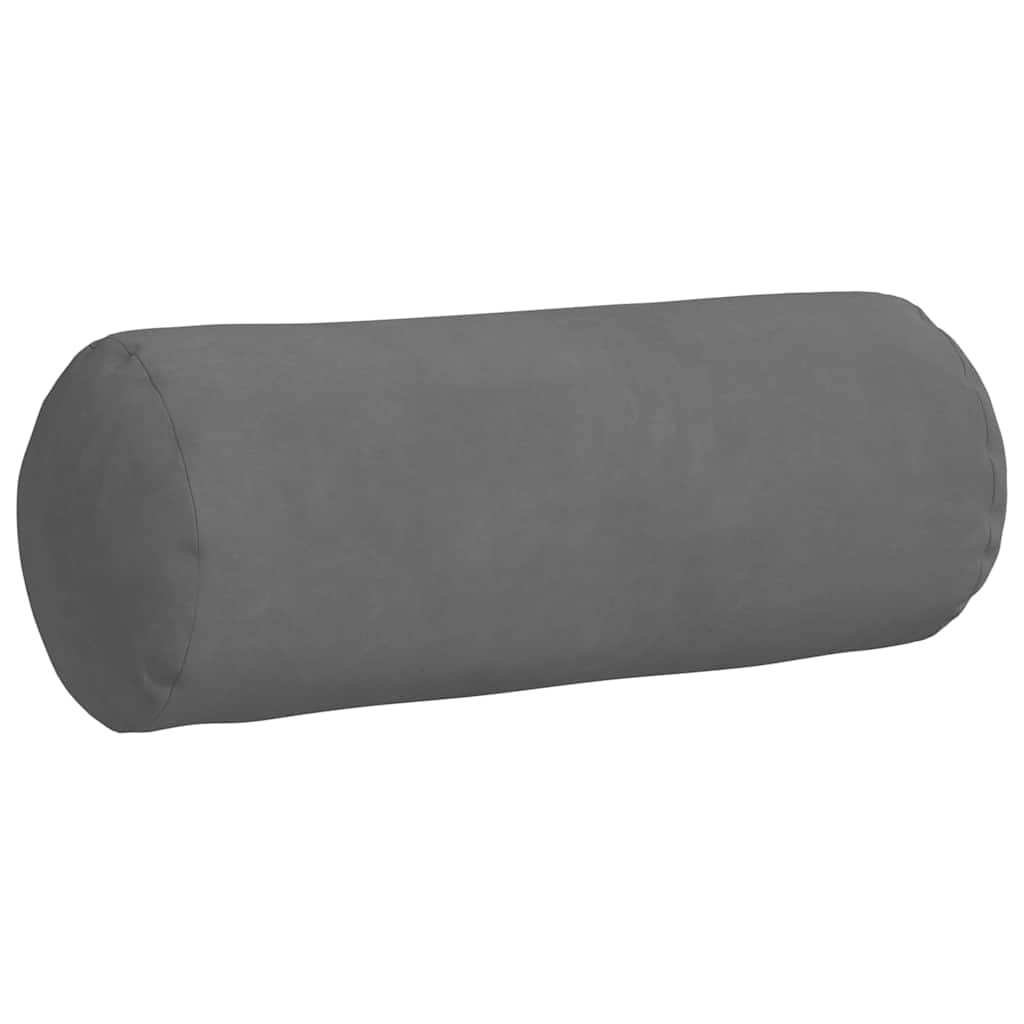 Bolster Pillows 2 Pieces Dark Gray Ø 15 x 40 cm Microfiber Fabric