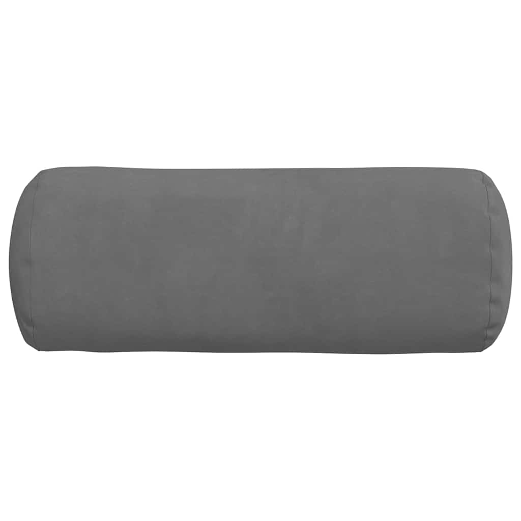 Bolster Pillows 2 Pieces Dark Gray Ø 15 x 40 cm Microfiber Fabric