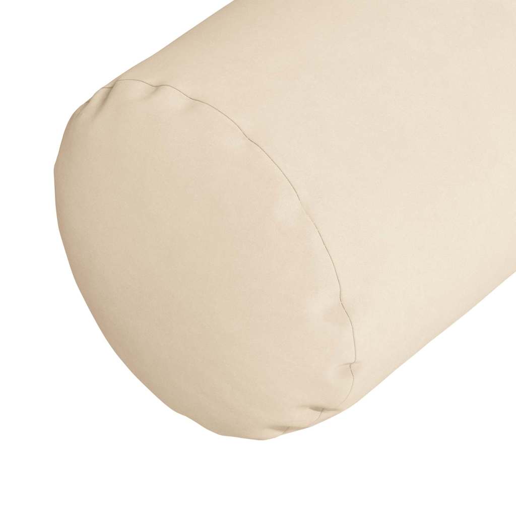 Bolster Cushions 2 Pieces Beige Ø 15 x 40 cm Microfiber Fabric