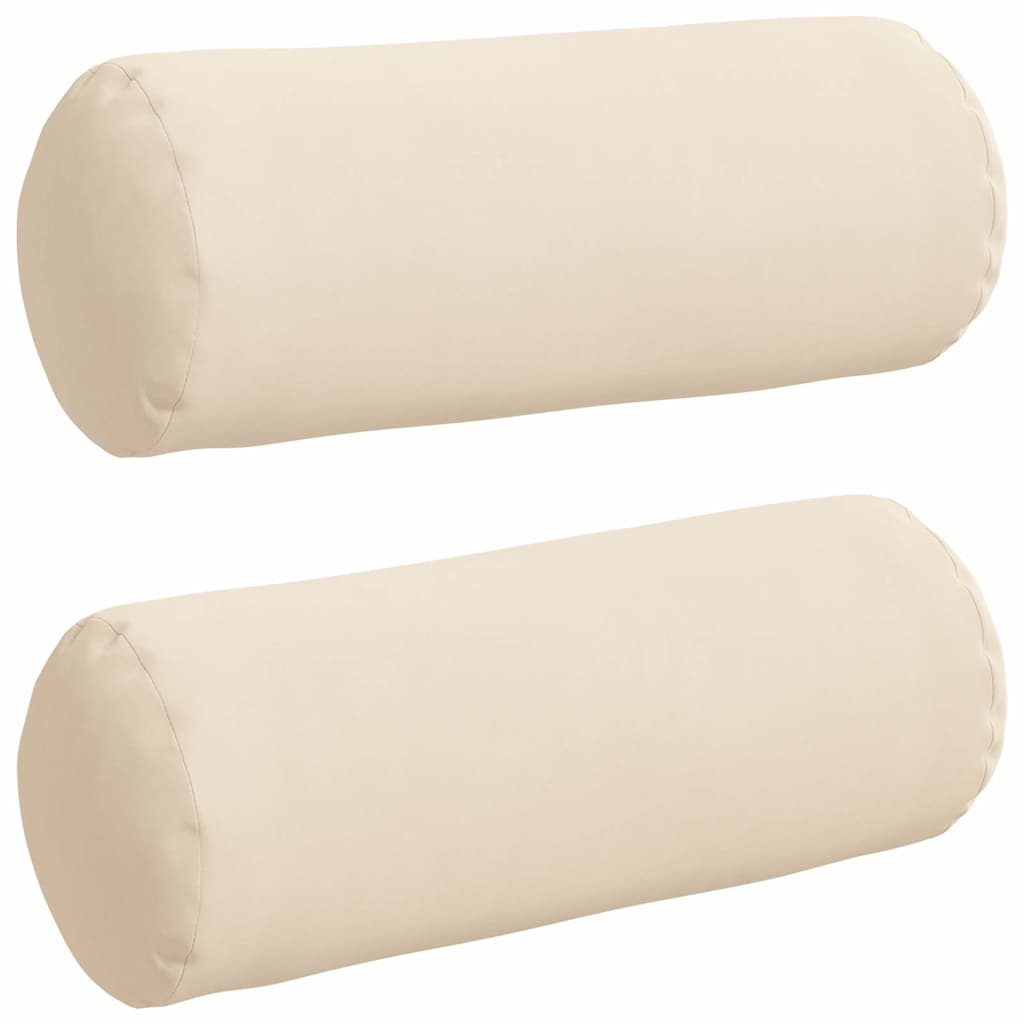 Bolster Cushions 2 Pieces Beige Ø 15 x 40 cm Microfiber Fabric