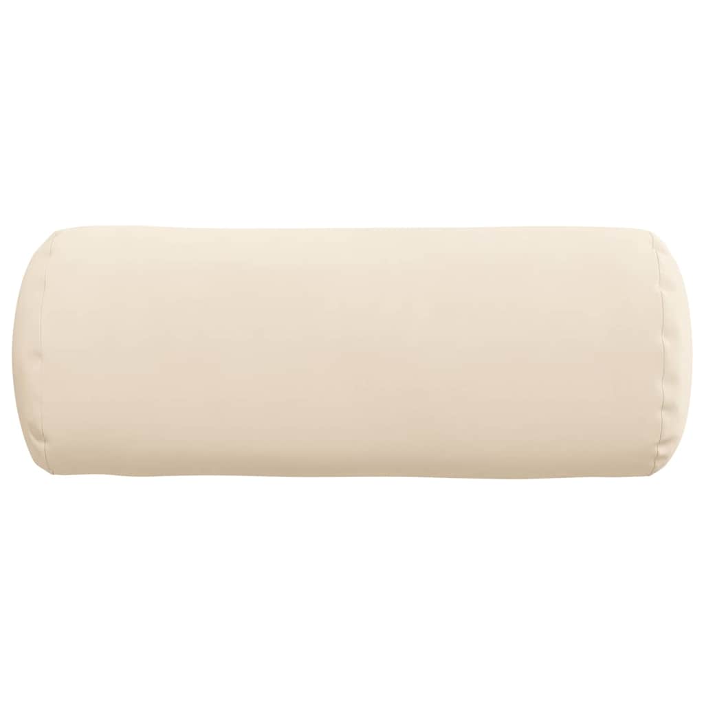Bolster Cushions 2 Pieces Beige Ø 15 x 40 cm Microfiber Fabric