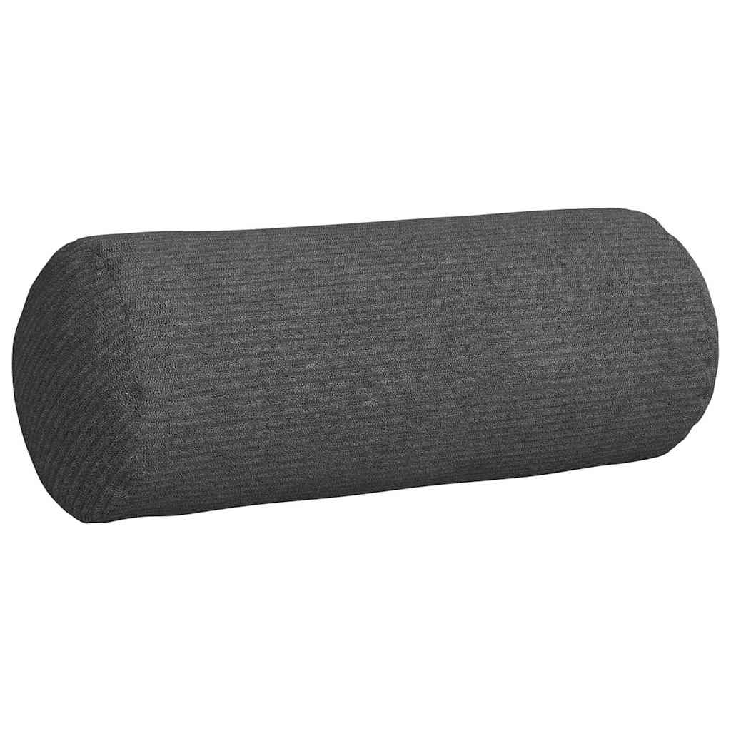 Bolster Cushions 2 Pack Dark Grey Ø 15 x 40 cm Corduroy