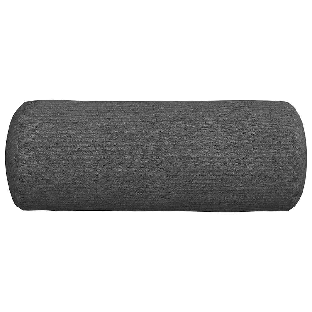 Bolster Cushions 2 Pack Dark Grey Ø 15 x 40 cm Corduroy