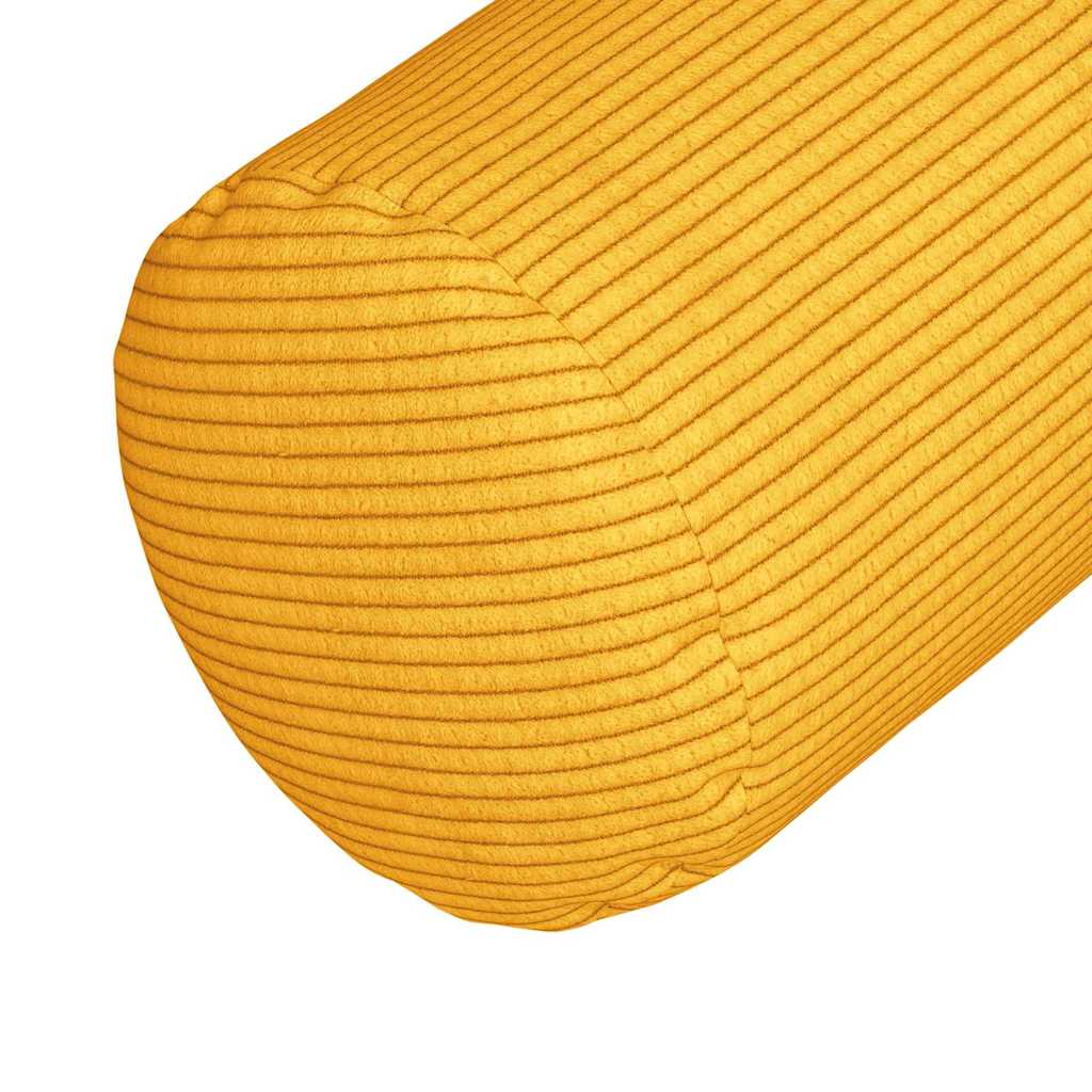 Bolster Pillows 2 Pieces Light Yellow Ø 15 x 40 cm Corduroy Fabric