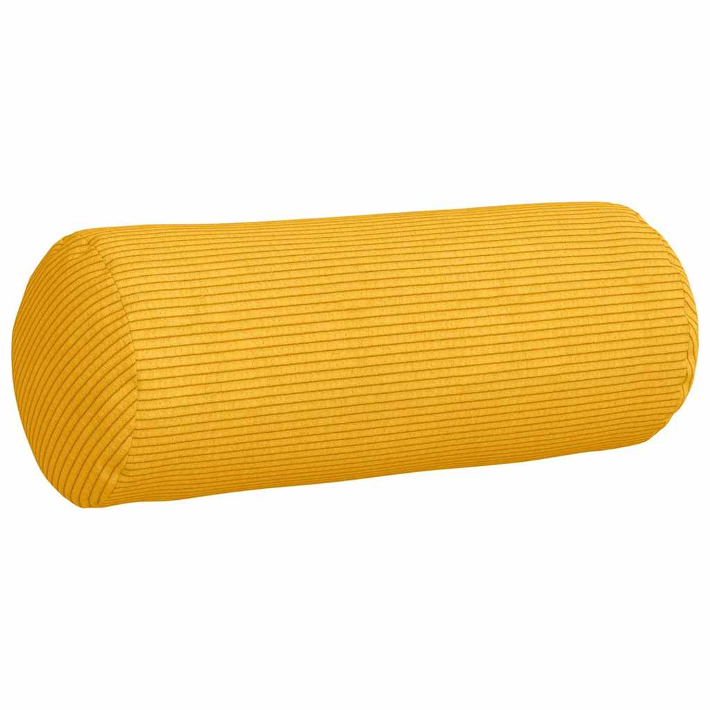 Bolster Pillows 2 Pieces Light Yellow Ø 15 x 40 cm Corduroy Fabric