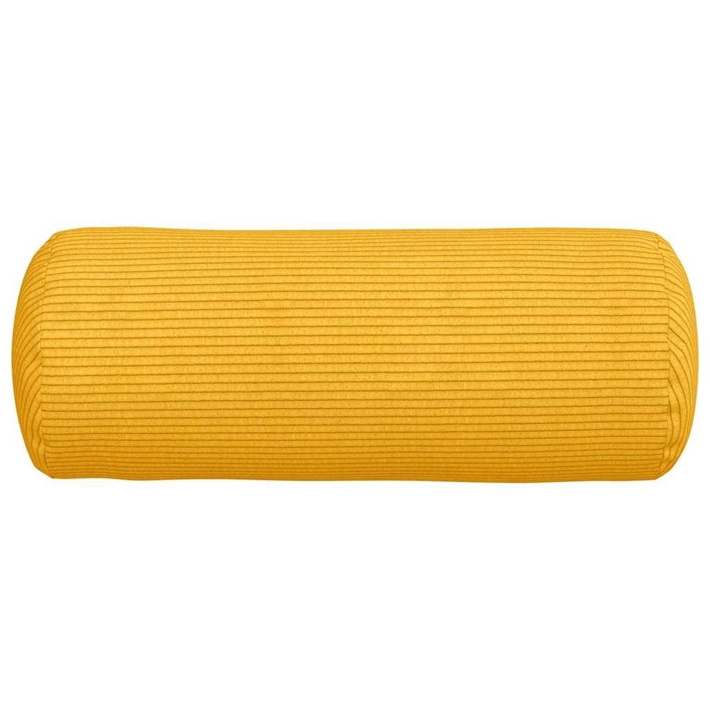 Bolster Pillows 2 Pieces Light Yellow Ø 15 x 40 cm Corduroy Fabric
