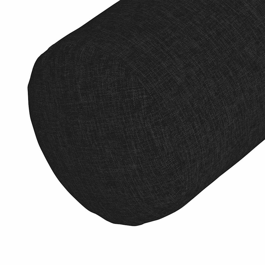 Traversin 2 pièces noir Ø 25 x 70 cm tissu