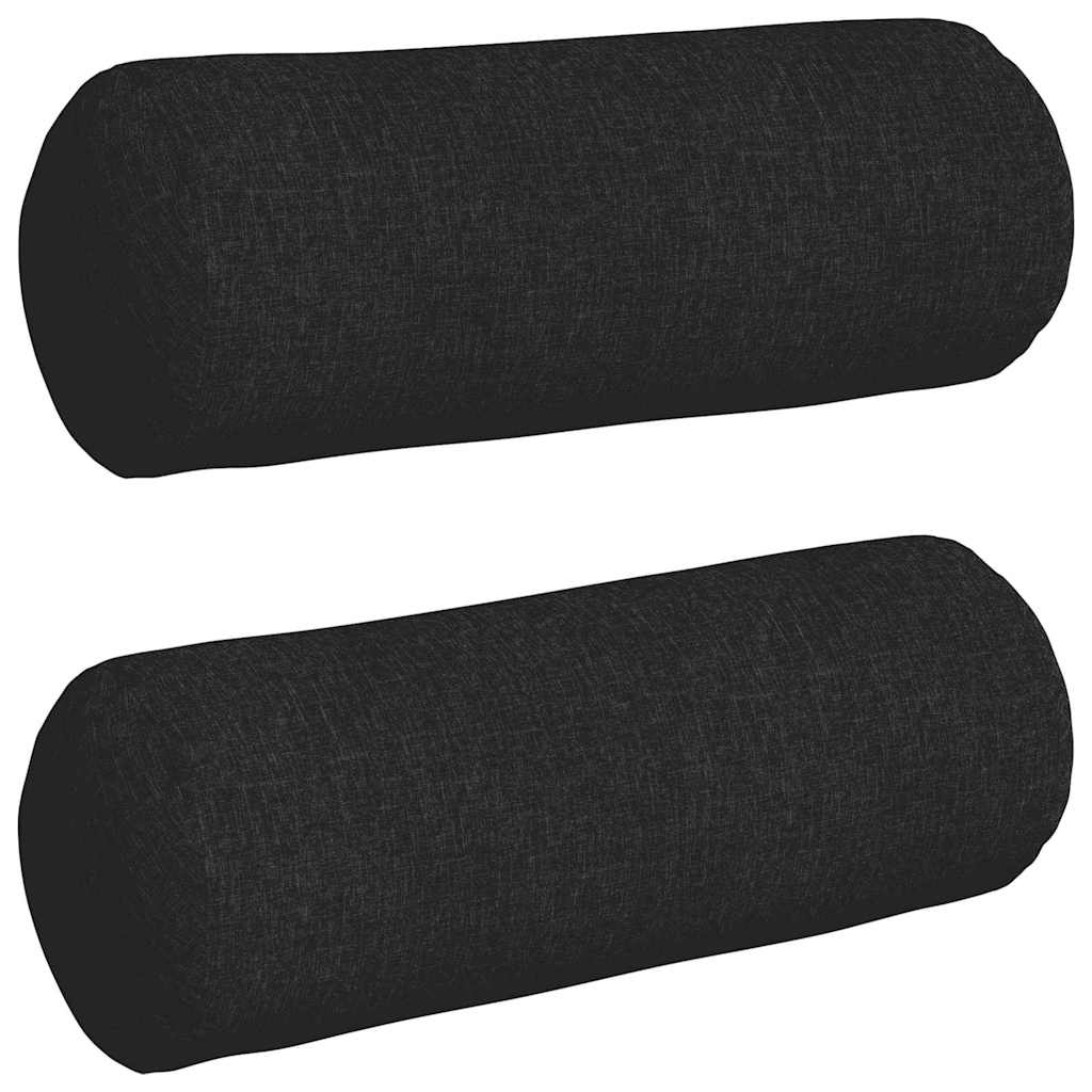 Traversin 2 pièces noir Ø 25 x 70 cm tissu