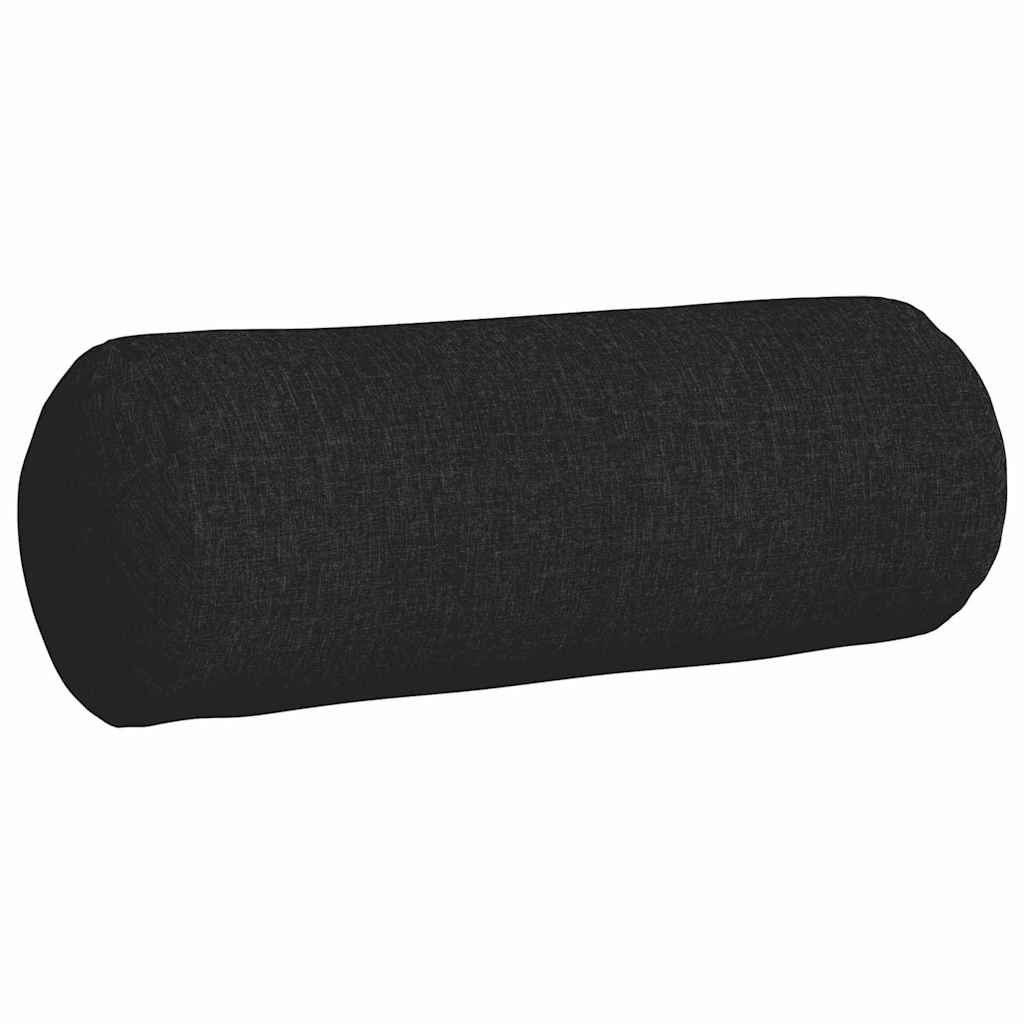 Traversin 2 pièces noir Ø 25 x 70 cm tissu