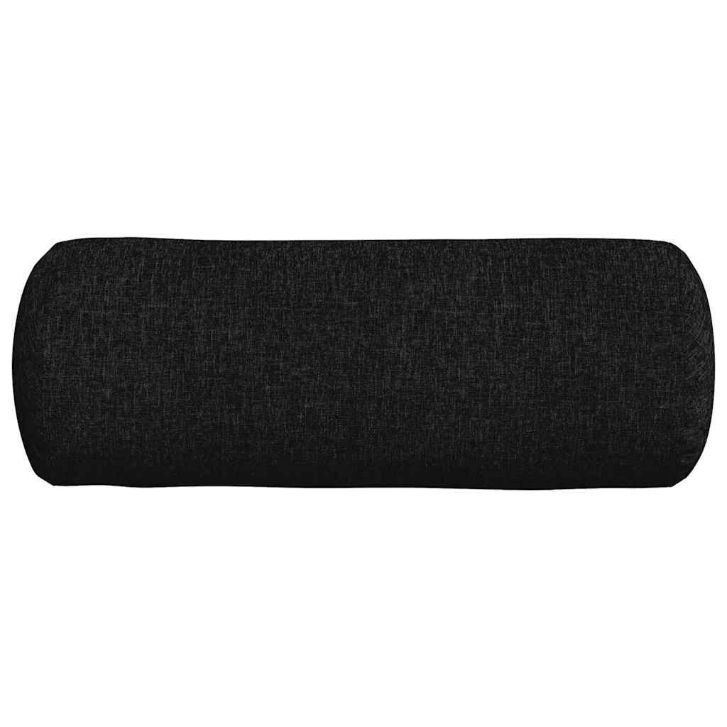 Traversin 2 pièces noir Ø 25 x 70 cm tissu
