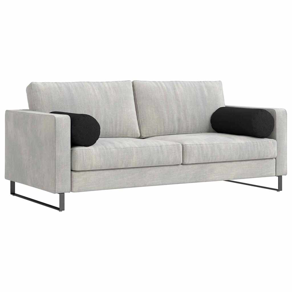 Traversin 2 pièces noir Ø 25 x 70 cm tissu