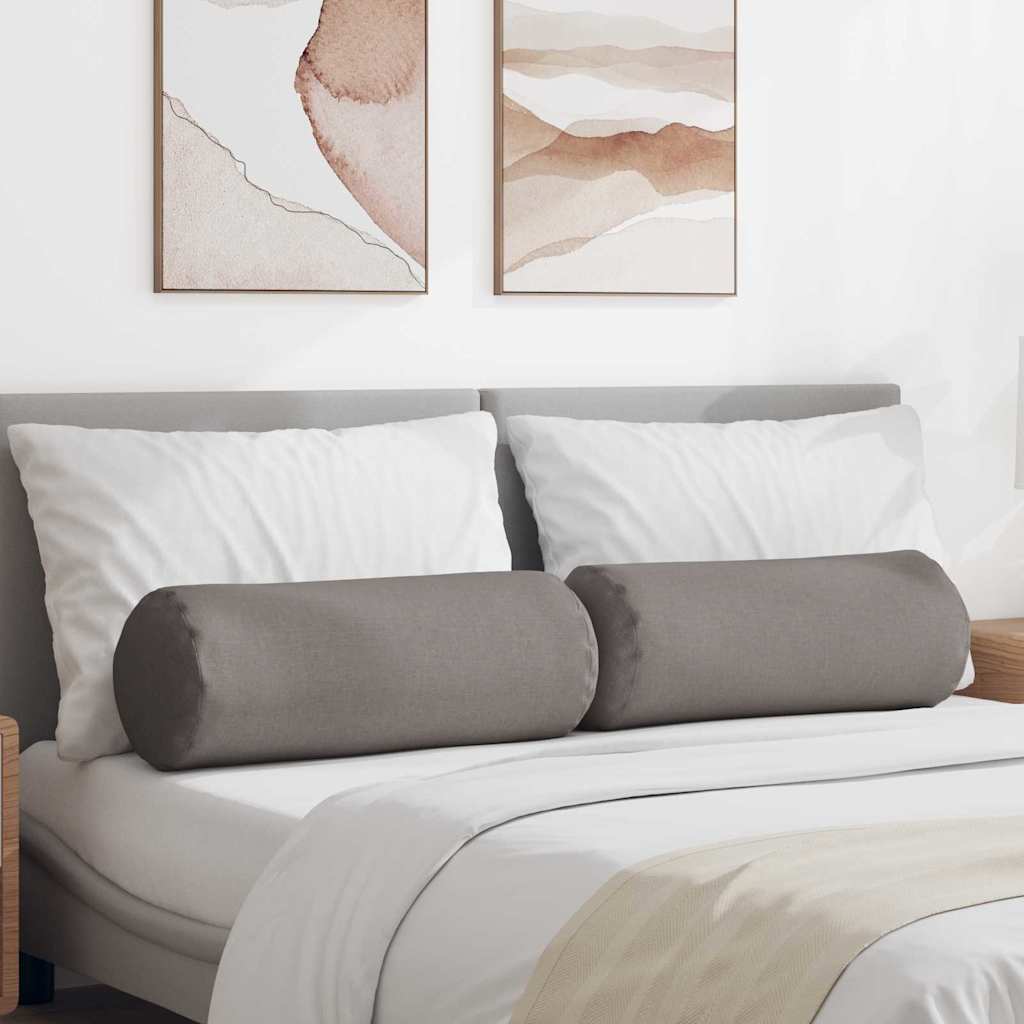 Traversin 2 pièces Taupe Ø 25 x 70 cm Tissu