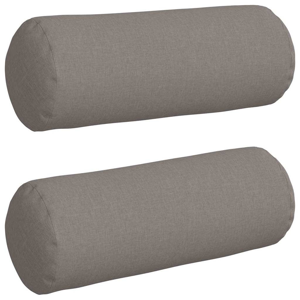 Traversin 2 pièces Taupe Ø 25 x 70 cm Tissu