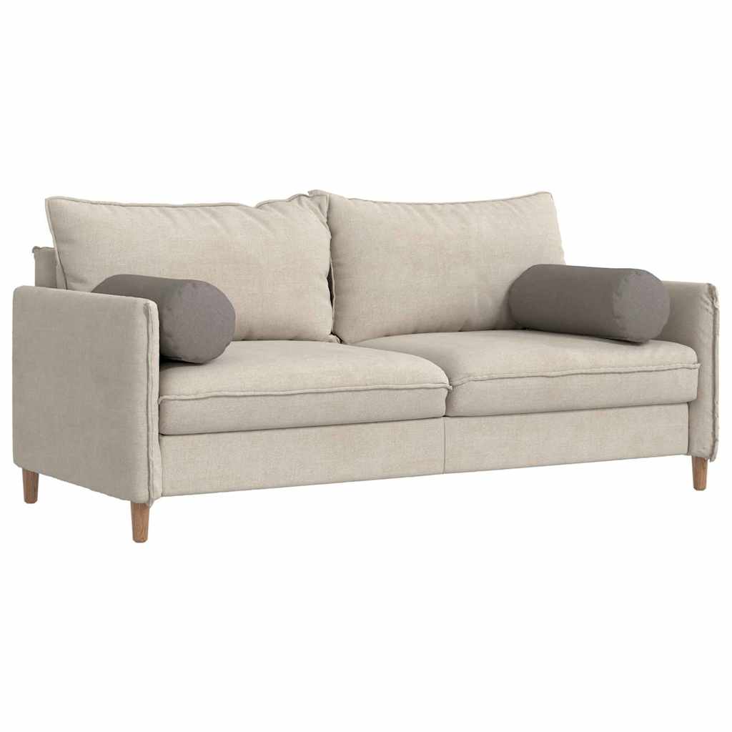 Traversin 2 pièces Taupe Ø 25 x 70 cm Tissu