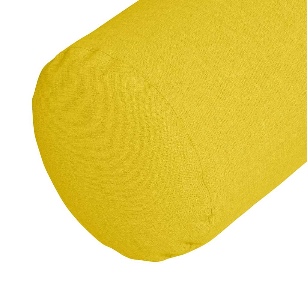 Bolster Cushions 2 Pieces Light Yellow Ø 25 x 70 cm Fabric
