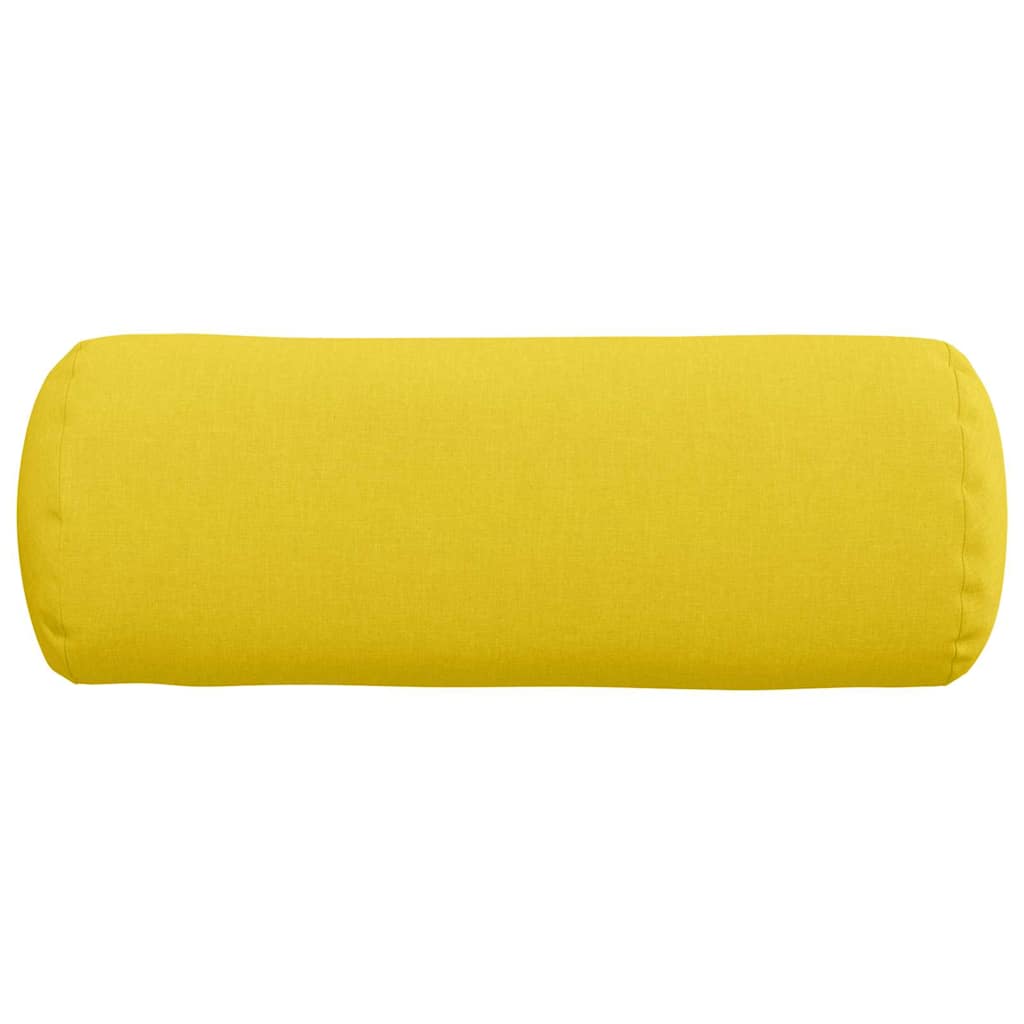 Bolster Cushions 2 Pieces Light Yellow Ø 25 x 70 cm Fabric