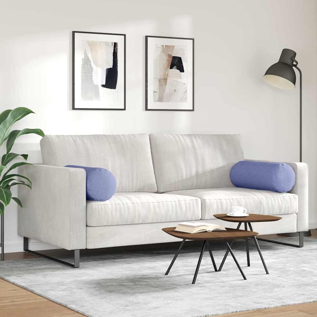 Bolsterkissen 2 Stück Jeans blau Ø 25 x 70 cm Stoff