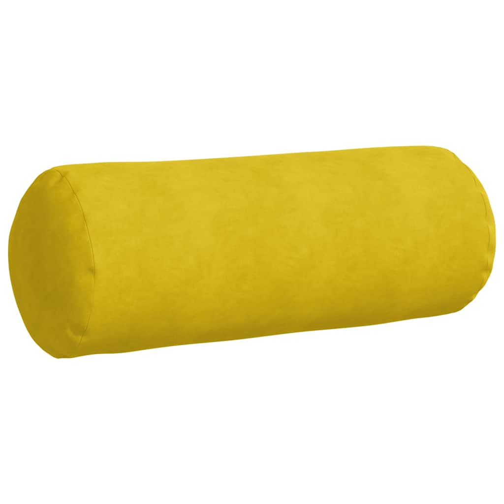 Bolsterkissen 2 Stück Gelb Ø 25 x 70 cm Cordstoff