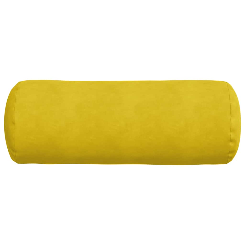 Bolsterkissen 2 Stück Gelb Ø 25 x 70 cm Cordstoff